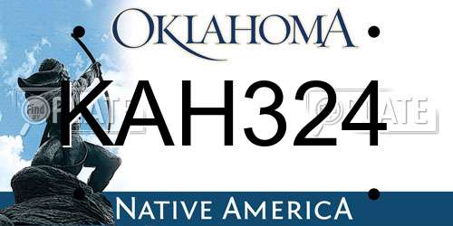 KAH324 Oklahoma License Plate