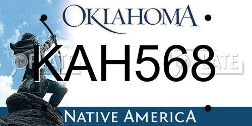 KAH568 Oklahoma License Plate