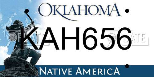 KAH656 Oklahoma License Plate