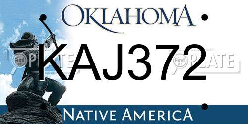 KAJ372 Oklahoma License Plate