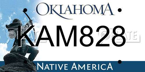 KAM828 Oklahoma License Plate