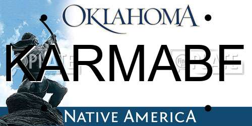 KARMABF Oklahoma License Plate