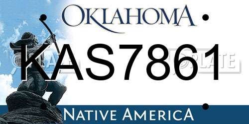 KAS7861 Oklahoma License Plate