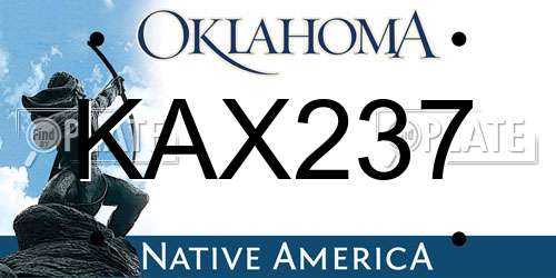 KAX237 Oklahoma License Plate