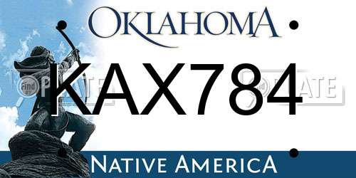 KAX784 Oklahoma License Plate