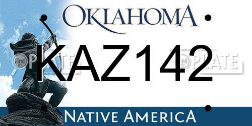 KAZ142 Oklahoma License Plate