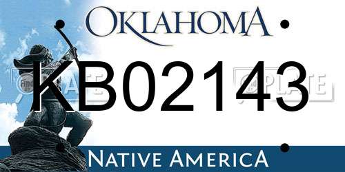 KB02143 Oklahoma License Plate