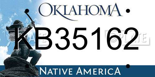 KB35162 Oklahoma License Plate