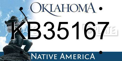 KB35167 Oklahoma License Plate