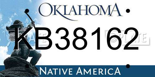 KB38162 Oklahoma License Plate