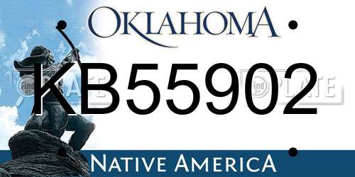 KB55902 Oklahoma License Plate