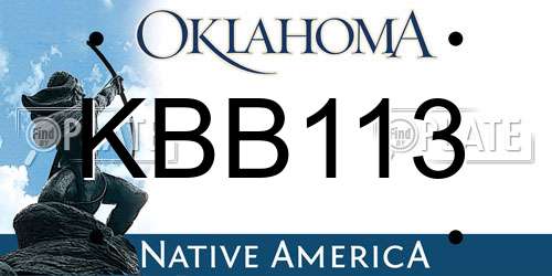 KBB113 Oklahoma License Plate