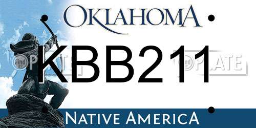 KBB211 Oklahoma License Plate