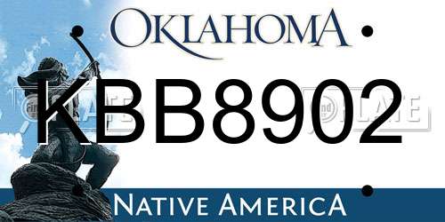 KBB8902 Oklahoma License Plate