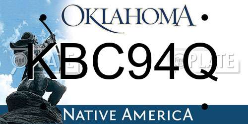 KBC94Q Oklahoma License Plate