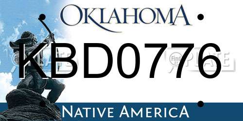 KBD0776 Oklahoma License Plate