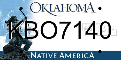 KBO7140 Oklahoma License Plate