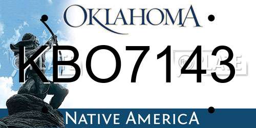 KBO7143 Oklahoma License Plate