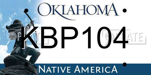 KBP104 Oklahoma License Plate