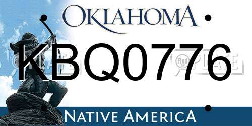 KBQ0776 Oklahoma License Plate