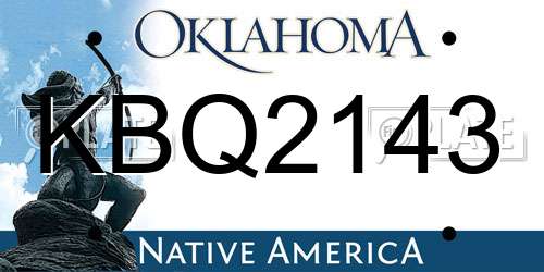 KBQ2143 Oklahoma License Plate