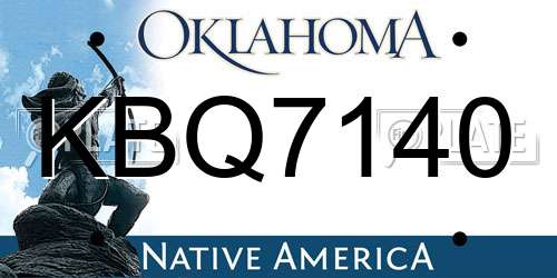 KBQ7140 Oklahoma License Plate