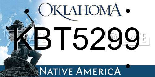 KBT5299 Oklahoma License Plate
