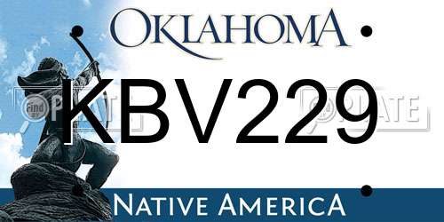 KBV229 Oklahoma License Plate