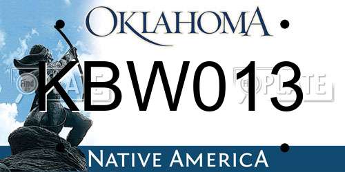 KBW013 Oklahoma License Plate