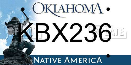 KBX236 Oklahoma License Plate