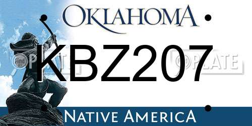 KBZ207 Oklahoma License Plate