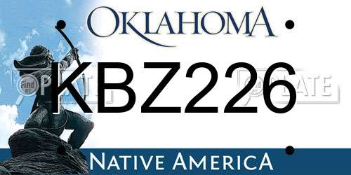 KBZ226 Oklahoma License Plate