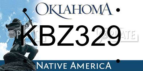 KBZ329 Oklahoma License Plate