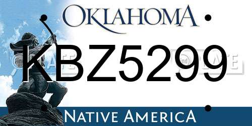 KBZ5299 Oklahoma License Plate