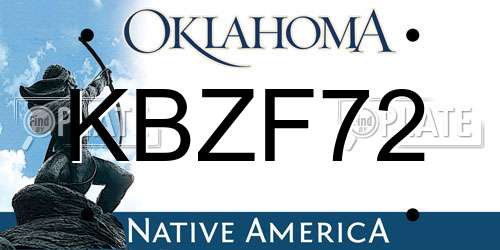 KBZF72 Oklahoma License Plate