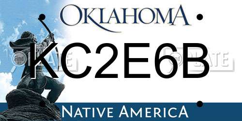 KC2E6B Oklahoma License Plate