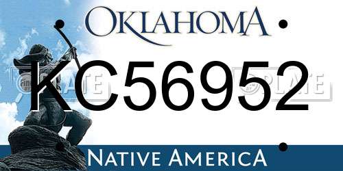 KC56952 Oklahoma License Plate