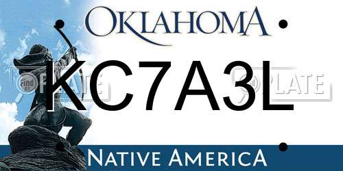 KC7A3L Oklahoma License Plate
