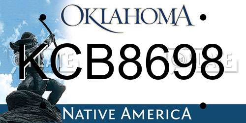 KCB8698 Oklahoma License Plate