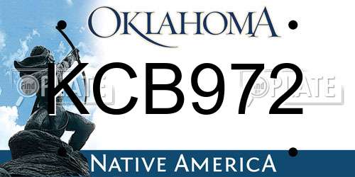 KCB972 Oklahoma License Plate
