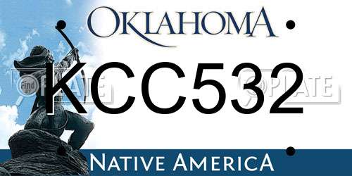 KCC532 Oklahoma License Plate