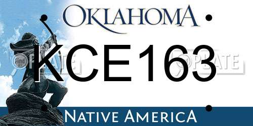 KCE163 Oklahoma License Plate