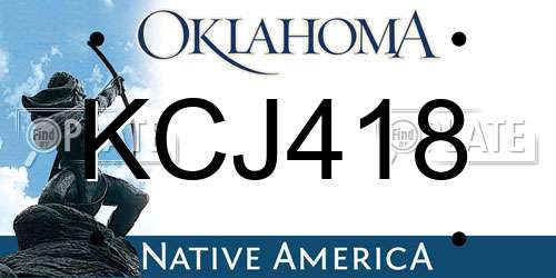 KCJ418 Oklahoma License Plate