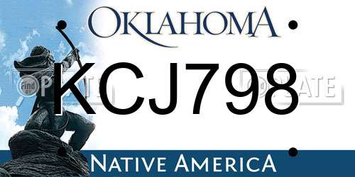 KCJ798 Oklahoma License Plate