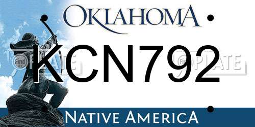 KCN792 Oklahoma License Plate