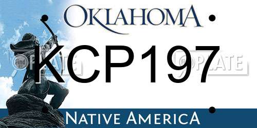 KCP197 Oklahoma License Plate