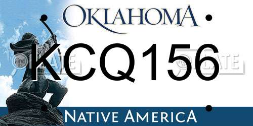 KCQ156 Oklahoma License Plate