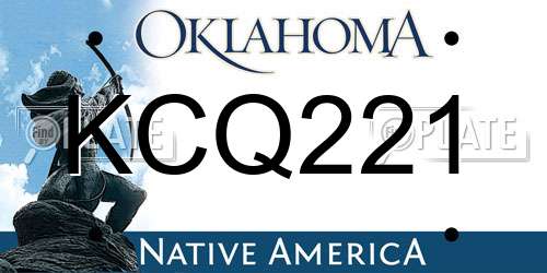KCQ221 Oklahoma License Plate