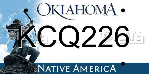 KCQ226 Oklahoma License Plate