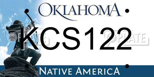 KCS122 Oklahoma License Plate